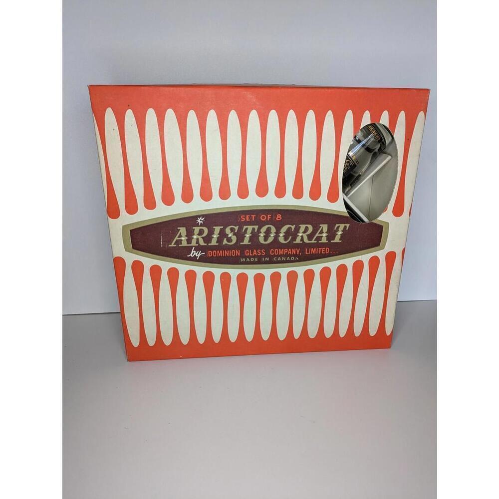 Vintage Aristocrat By Dominion Set of 8 24k Gold Tumbler Glasses